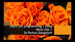 Learn Lex programming  using Meta char  DrParkaviBangalore [upl. by Mcdermott4]