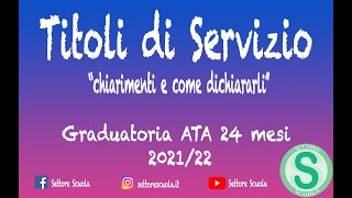 Graduatoria Provinciale Permanente ATA 24 mesi I Fascia Titoli di Servizio [upl. by Ericha]