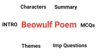 Beowulf Poem by Anglo Saxons in Hindi and Urdu  Beowulf Summary Important Questions [upl. by Uel842]