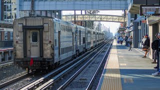 LIRR dual mode towing a bilevel through Mineola [upl. by Thisbee]