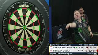 NINE DART DOLAN Brendan Dolan v Martijn Kleermaker  2023 Players Championship 25 [upl. by Naashom]