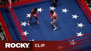 Apollo Creed Gets Knocked Down By Rocky Balboa  ROCKY [upl. by Ennairej899]