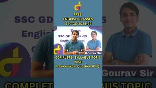 Free English Classes SSC GD 202425  SSC Exam MTS GD Steno CHSL CGL and State Exam  Gourav Sir [upl. by Yedorb]