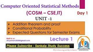 1Computer Oriented Statistical Methods  CSEIT  Lecture 1 [upl. by Ardnael]