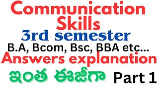 communication Skills important answers explanation in Telugu degree 3rd semester part 1 [upl. by Moitoso]