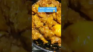 Only chicken lover react 😋 chicken chickenlovers reels food eating [upl. by Anilef]