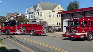 Passaic NJ Fire Dept Ladder 1 Engine 5 and Engine 1 responding from the Westside Firehouse [upl. by Stalk]