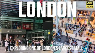 INSIDE THE LONDON WESTFIELD STRATFORD SHOPPING CENTER TOUR LONDON IN 4K HDR [upl. by Lyrem]