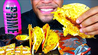 TACO BELL GRILLED CHEESE DIPPING TACOS ASMR MUKBANG EATING SOUND OH HEY NO TALKING YO QUIERO JERRY [upl. by Alyag]