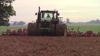 Setting Tobacco Part I John Deere 9620R Field Cultivating [upl. by Doti405]