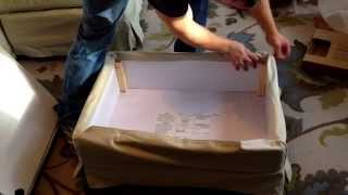 How To Install Cover On IKEA EKTORP Footstool Ottoman Video  Tygelsjö beige [upl. by Akemat637]