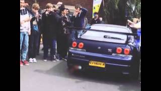 FIRE Spitting Nissan Skyline R33 GTR From Hell Exhaust Flames [upl. by Enybor]