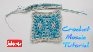 HOW TO CROCHET MOSAIC TUTORIAL Mosaic Crochet Along [upl. by Briney]