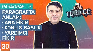 8 Sınıf Paragraf 3 – Paragrafta Anlam Ana Düşünce Yardımcı Düşünce Konu Başlık  Türkçe 30 [upl. by Ketty834]