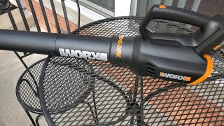 WORX 20V Turbine Cordless TwoSpeed Leaf Blower Power Share model WG547 Product Review amp Demo [upl. by Eicart]