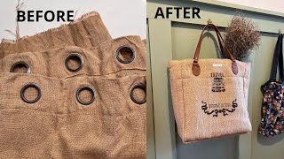 Do you have old curtains at home I made a TOTE BAG out of my old curtains [upl. by Glover]