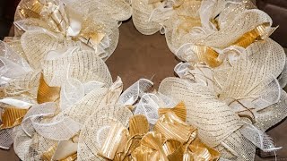 DIY Simple Deco Mesh Wreath  Quick and Easy Tutorial [upl. by Ttelrahc387]