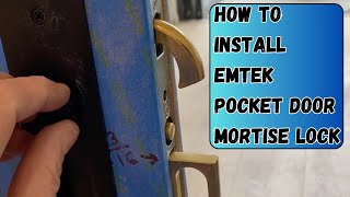 How to install Emtek Pocket Door Mortise lock with Mophorn lock moritising jig [upl. by Ailliw]