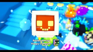 Hatching a RAINBOW Huge Happy Computer in Roblox Pet Simulator 99 [upl. by Stanislaus83]