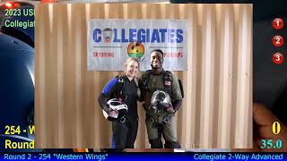 Western Wings 2way Advanced 2023 USPA Collegiate National Skydiving Championships [upl. by Duj]