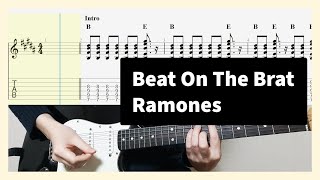 Ramones  Beat On The Brat Guitar Cover With Tab [upl. by Ahsieni]