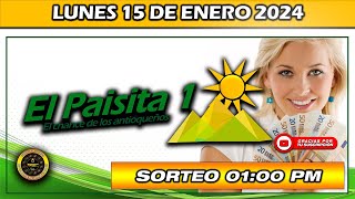 Resultado de EL PAISITA 1 del LUNES 15 de enero 2024 chance paisitadia [upl. by Tati691]