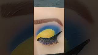 Blue amp yellow eye makeup viralshort eyemakeup shortday subscribemychannel music [upl. by Melise]