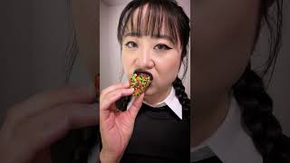 ASMR Eating Halloween Stuffed Marshmallows asmr asmrshorts asmreating [upl. by Enyrehtac338]