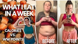 WHAT I EAT IN A WEEK  COMPARING WWWeightWatchers POINTS vs CALORIES MACROS  Weight Loss Journey [upl. by Saville]