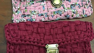 Tutorial T yarn Purse with canvas plastic [upl. by Watt632]