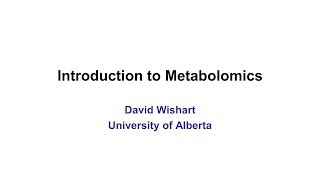 Lecture 1 Introduction to Metabolomics [upl. by Eardna]