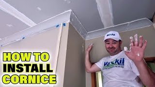 How to Plaster Coving Cornice a Drywall Ceiling [upl. by Nylknarf]