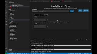 ESPIDF VSCode Extension Tutorial 3 CMakeLists Editor [upl. by Ecirehc]