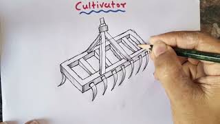 How to draw Cultivator Diagram Class 8 [upl. by Edobalo]