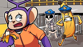 ESCAPE FROM BANANA FAMILY  Tinky Winky Plays Roblox Banana Prison Run [upl. by Salmon]