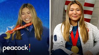 Chloe Kim’s Overjoyed Reaction to Her Olympic Halfpipe Gold Medal Win  The Olympic Show  Peacock [upl. by Biancha]