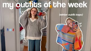 my winter school outfits of the week vlogmas day 5 [upl. by Aronoel977]