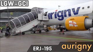 TRIP REPORT  Aurigny  London Gatwick to Guernsey  Embraer E195 [upl. by Ynez]