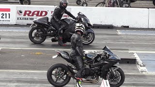 H2 Ninja vs Hayabusa  motorcycles drag racing [upl. by Ilyah728]