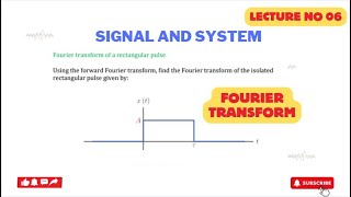 Amplitude amp phase spectrum of non period signal  Fourier transform  lecture 6  BP lathi 2nd Ed [upl. by Ecirtra]