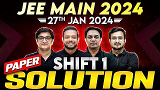 JEE Main 2024 Paper Discussion ATTEMPT 1  27th January  SHIFT 1 [upl. by Assirem]