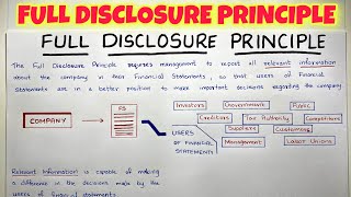 Full Disclosure Principle EXPLAINED  By Saheb Academy [upl. by Poirer]