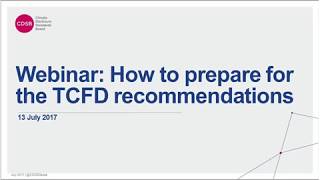 Webinar How to prepare for the TCFD recommendations [upl. by Appilihp]