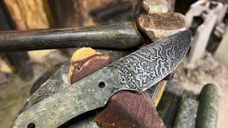 Forging a Damascus Drop Point Hunter The Fatbelly Skinner [upl. by Keily383]