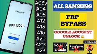 All Samsung FRP Bypass A03sA04A05A12A13A15A20A21sA23  ADB Failed  No TalkBack [upl. by Irby]