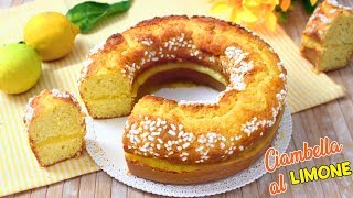 CIAMBELLA SOFFICE AL LIMONE CON CUORE ALLA CREMA  Ricetta Facile Ciambella al limone  Senza burro [upl. by Latty]