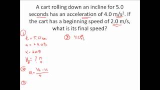 1D KINEMATIC MOTION PRACTICE  Acceleration Example Problem [upl. by Lamee387]