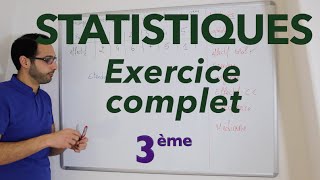 Statistiques  Exercice complet  3ème [upl. by Solitta]