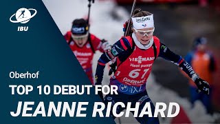 World Cup 2324 Oberhof Jeanne Richard top 10 on WC Debut [upl. by Urata478]