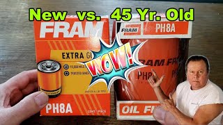 Fram PH8A Oil Filter vs Old Fram PH8A Oil Filter Cut Open Comparison [upl. by Krasnoff]